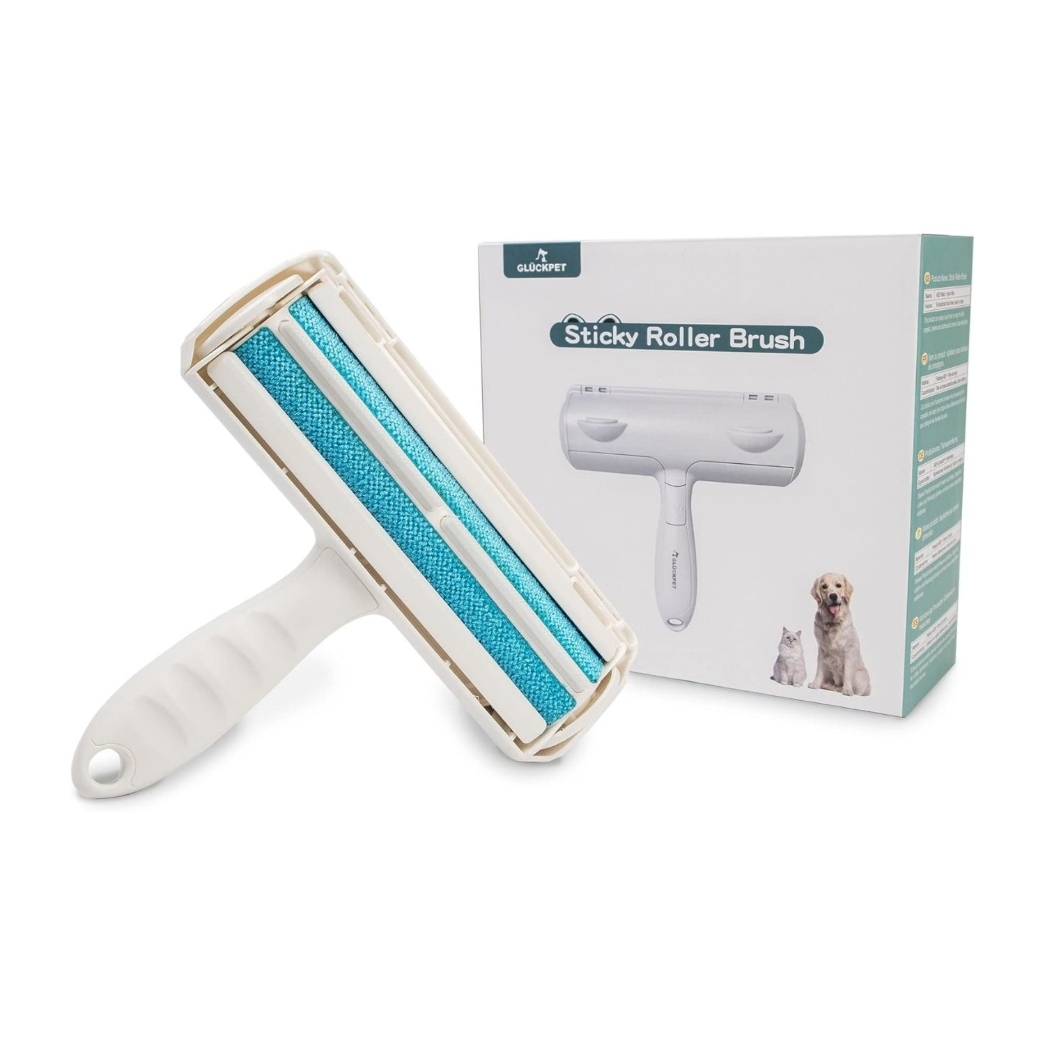 Rodillo Quitapelos para Mascotas Reutilizable Mango Ergonómico Goma Dentada Glückspet Accesorios para Gatos y Perros 1